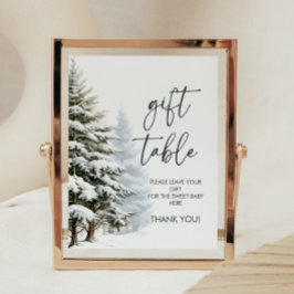 Undertecknet Winter Baby Shower Gift Bord Poster
