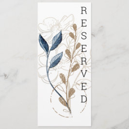 Underteckning av Eleganten Blue Guld Modern Blommi Meny