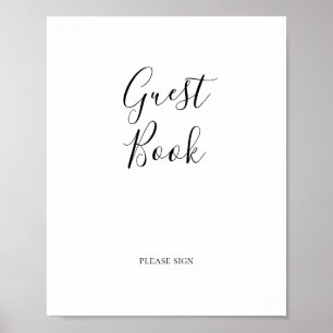 Underteckning av enkel Elegant Guest Bok Poster