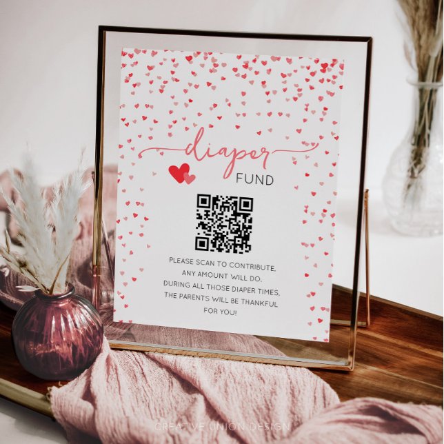 Underteckning av Pengarar Gift Baby Shower-skylt f Poster (little sweetheart baby shower)