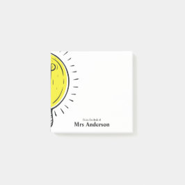 Underteckningar i lärarskolan i Lightbulb Post-it Block