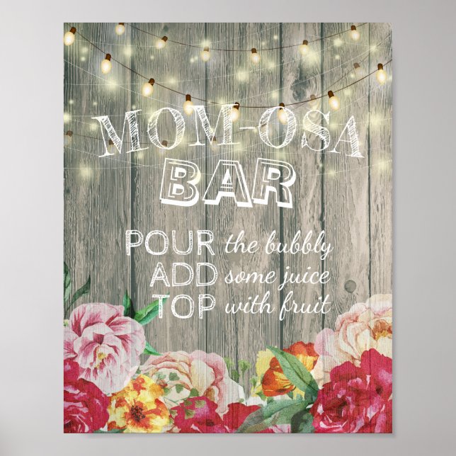 Underteckningsblommor i MAMMA-OSA PUB-Ljus Poster (Framsidan)