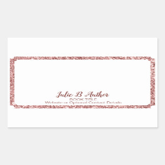Underteckningsplats för chic Guld författare Bok Rektangulärt Klistermärke