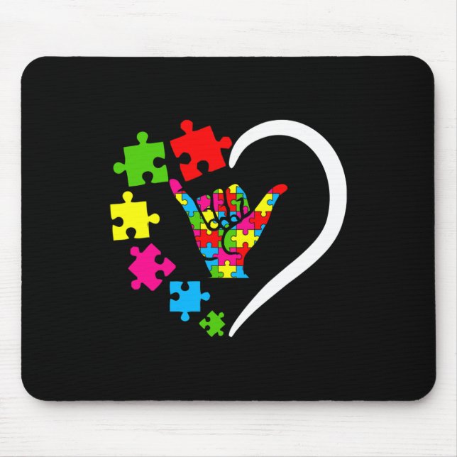 Underteckningsspråk ASL Kärlek Autism Awareness Da Musmatta (Framsidan)