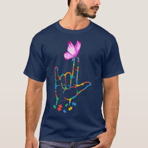 Underteckningsspråk för Butterfly Autism Awareness T Shirt