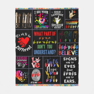 Underteckningsspråk kärlek bg ASL Mamma Kärlek Fleecefilt