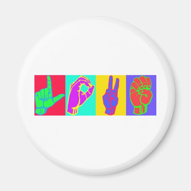 Underteckningsspråk KÄRLEK Magnet (Framsidan)