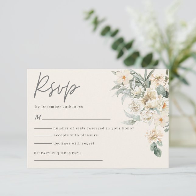 Undertoner av minimalistisk Blommigt eden blue Brö OSA Kort (Stående Fram)