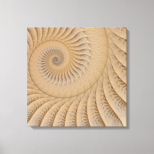 Undertow Tan Abstrakt Spiral Canvastryck