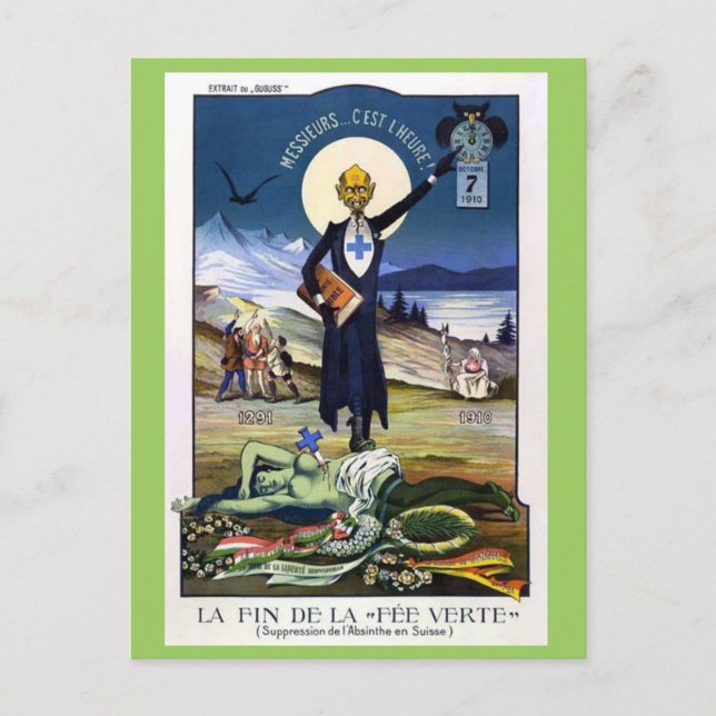 Undertryckning av Absinthe Vykort (Framsida)