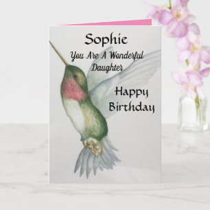 Underunderbar dotter Birthday Sweet Hummingbird Kort