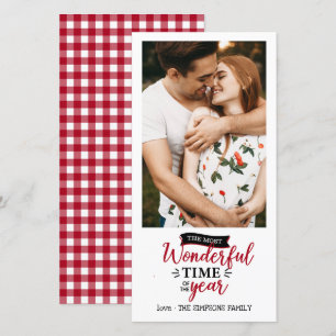 Underunderbar tid Red Gingham Helgdag Photo Kort