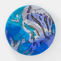 "Undervatten" Dome Paperweight i vatten färg