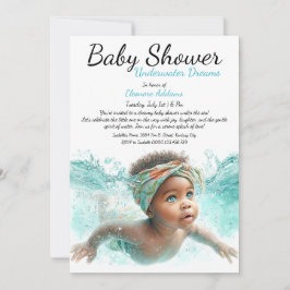 Undervatten Dreams Watercolor Baby Shower Inbjudningar