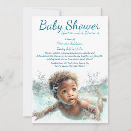 Undervatten Dreams Watercolor Baby Shower Inbjudningar