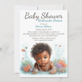 Undervatten Dreams Watercolor Baby Shower Inbjudningar