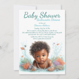 Undervatten Dreams Watercolor Baby Shower Inbjudningar