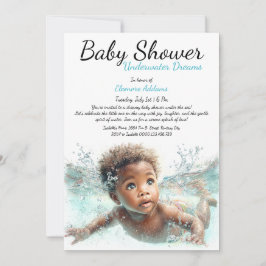 Undervatten Dreams Watercolor Baby Shower Inbjudningar