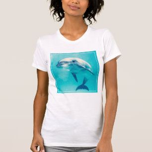 Undervatten med kolsyrat delfiner t shirt