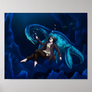 Undervatten med Plesiosaurus Poster