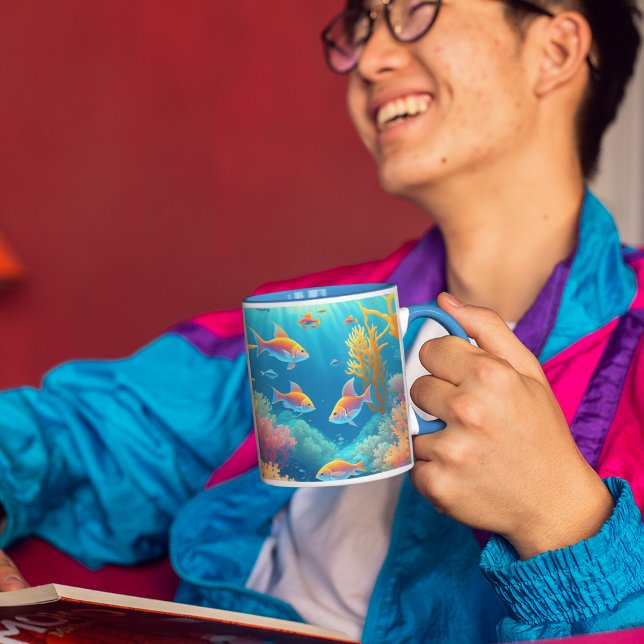 Undervatten med tropiska fiskar mugg (Skapare uppladdad)