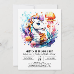 Undervattendjup Fantasy Seahorse Stänk Inbjudningar