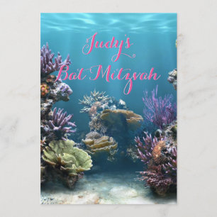 Undervattens- bat mitzvah inbjudan