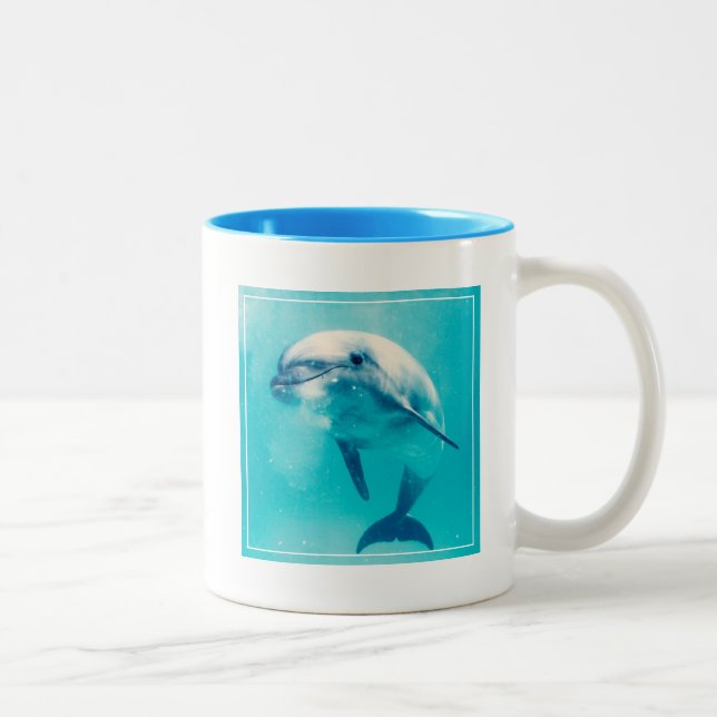 Undervattens- Bottlenosed delfin Två-Tonad Mugg (Höger)