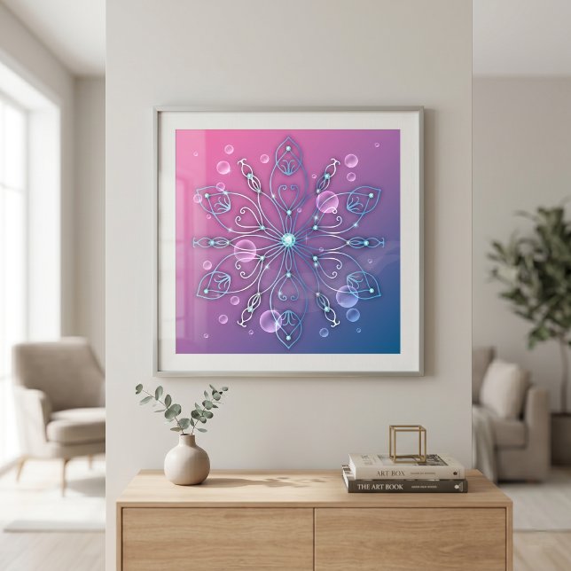 Undervattens Glänsande Elegant Lyx Kunglig Mandala Poster (Skapare uppladdad)