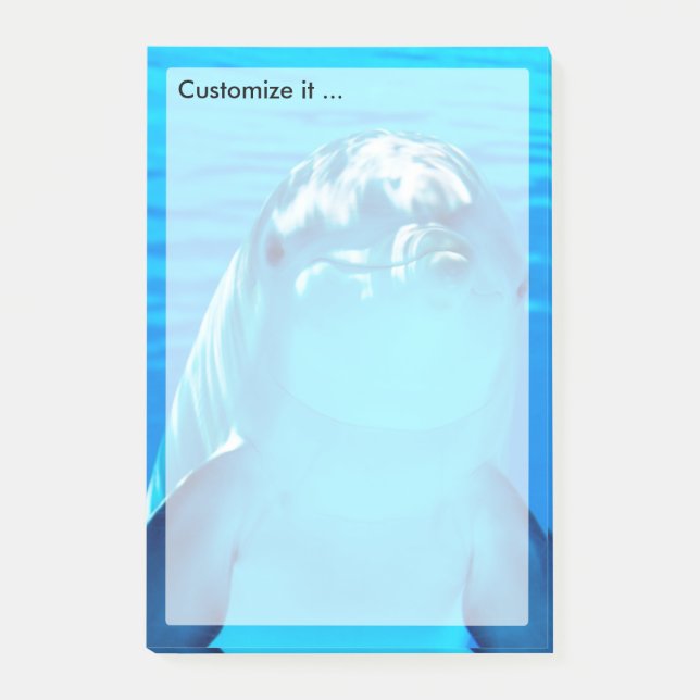 Undervattens- havsliv för älskvärd delfin post-it block (Framsida)