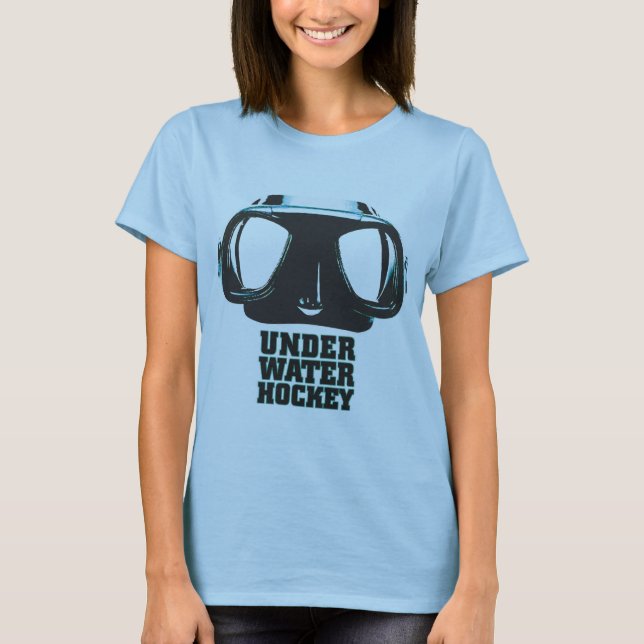 Undervattens- hockeykvinna inpassade T-tröja Tee (Framsida)