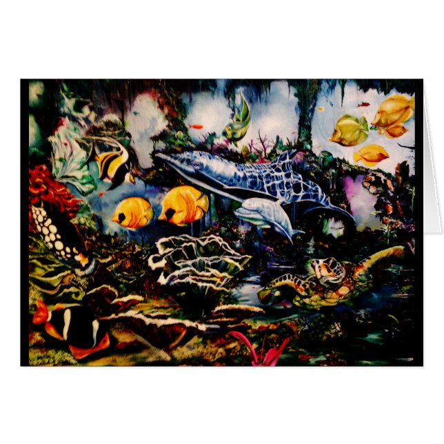 Undervattens- lekplats hälsningskort (Framsidan Horizontal)