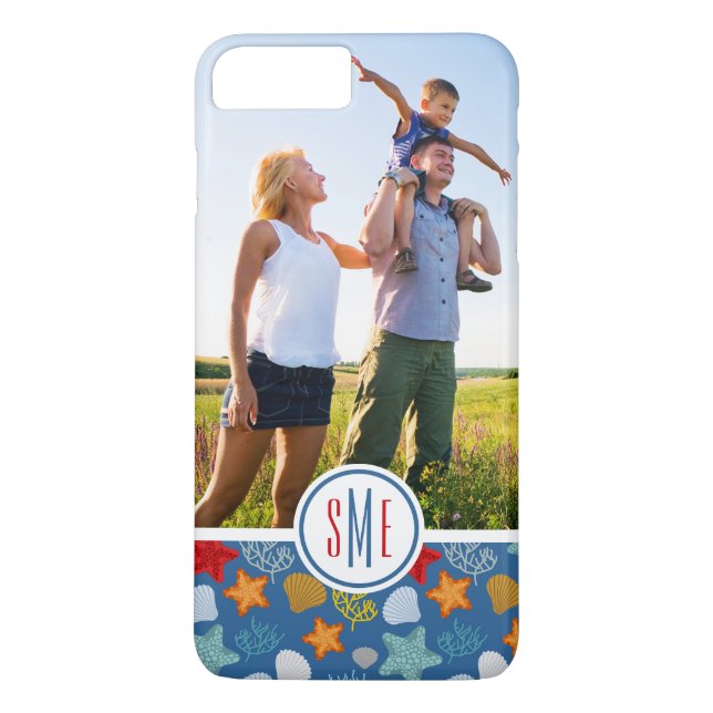 Undervattens- liv Pattern| din foto & Monogram Case-Mate iPhone Skal (Baksida)