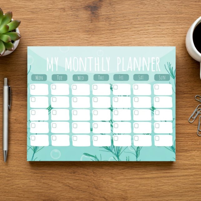 Undervattens Månadsplaneringsblock Anteckningsblock (Skapare uppladdad)