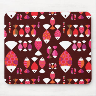 Undervattens- mönster för abstrakt retro fisk musmatta