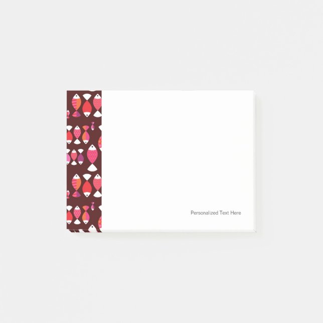 Undervattens- mönster för abstrakt retro fisk post-it block (Framsida)