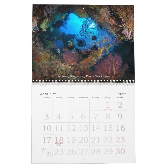 Undervattens- resor 2013 marin- livkalender kalender (Jan 2027)