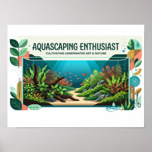 Undervattens Trädgård Aquascaping Affisch