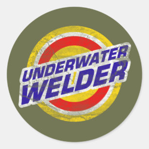 Undervattens- Welder Runt Klistermärke