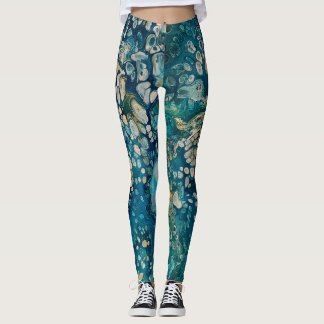 UndervattensAbstrakt Fantasy Leggings (Framsida)