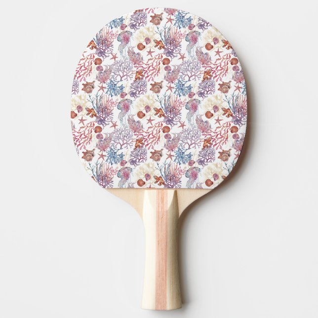 Undervattensakvarellkomposition Serie Design 3 Pingisracket (Framsidan)