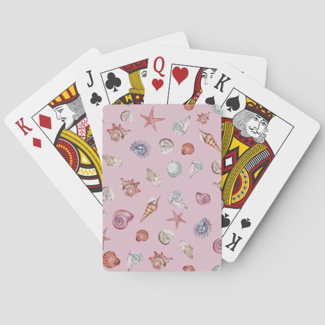 Undervattensakvarellkomposition Serie Design 4 Casinokort (Baksidan)