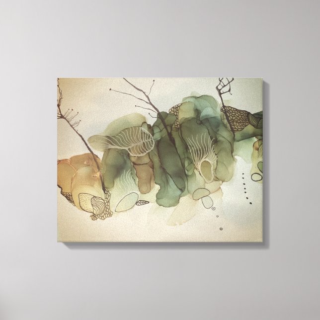 Undervattensalgduk konst på canvas (Framsida)