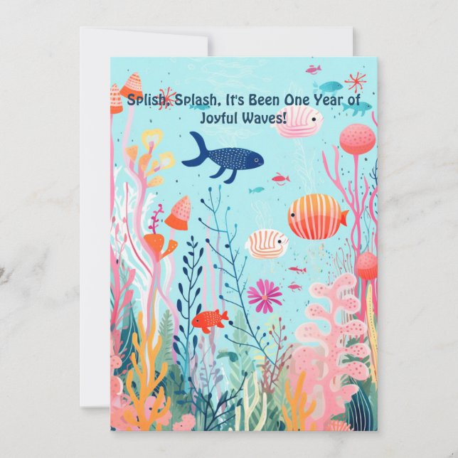 Undervattensår Firande 1:a årsdagen Julkort (Framsida)