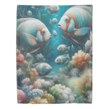 Undervattensart av fisk och korall i akrylfärger