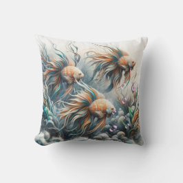 Undervattensart av fisk och korall i akrylfärger kudde