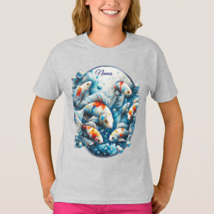Undervattensart av fisk och korall i akrylfärger t shirt