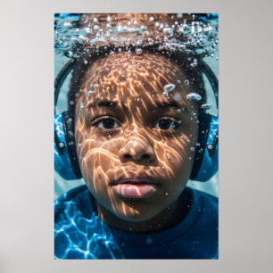 Undervattensautistisk Boy Sensory Journey Awarenes Poster