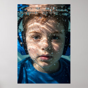 Undervattensautistisk Boy Sensory Journey Awarenes Poster
