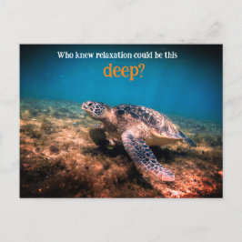 Undervattensavslappning av havssköldpaddor helg vykort